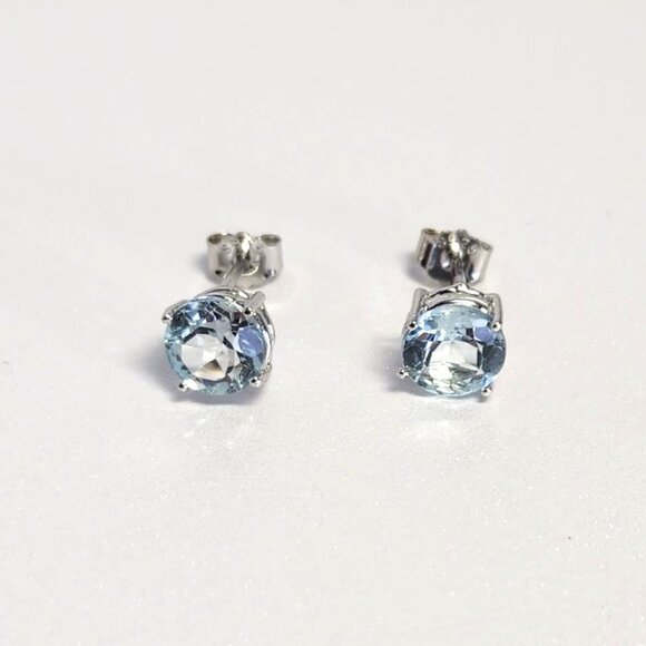 Blue Topaz Earrings 2 Carats tw - Picture 1 of 4